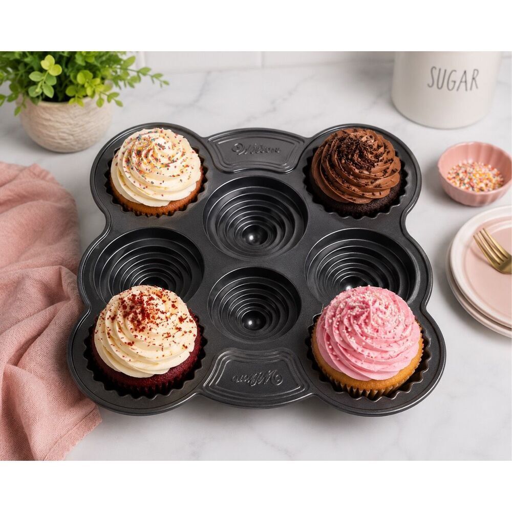 Wilton 3D CupCake mini giant Muffin Pan Heady Duty Baking Molds High Quality Cak
